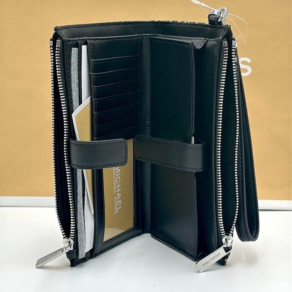 Michael Kors  Travel Large Double-Zip Wristlet-Wallet-PhoneHolder Black  Multi - Picture 13 of 13